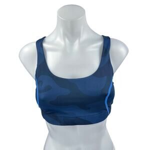 Lilybod Blue Camo Camouflage Sleeveless Activewear Sports Bra Crop Tank Top Sz M